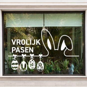 Raamsticker Pasen Paashaas Vrolijk Pasen