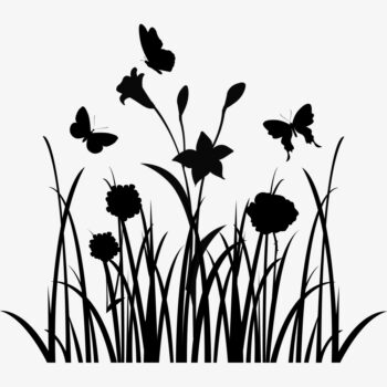 PlakHet Vlinders en Gras