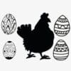 Paaskip met 4 losse eieren raamsticker