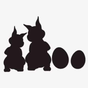 Raamsticker 2 hazen met 2 eieren