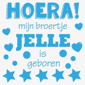 StormIT-Design Raamsticker Hoera geboren