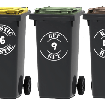 4 Container/Kliko huisnummer stickers wit