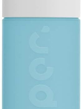 a blue plastic container with a white cap