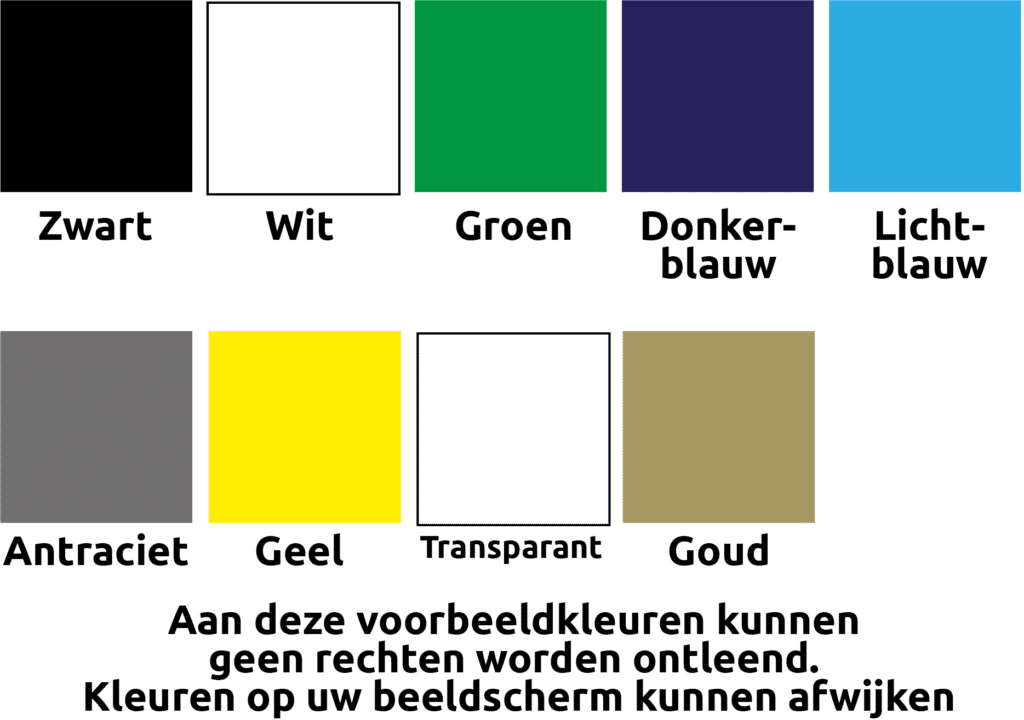 Lettertype & Kleuren Glazennaamborden 2 Kleuren naambordjes