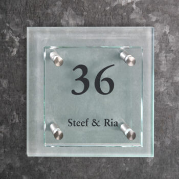 Glazen naambord E32 PlakHet