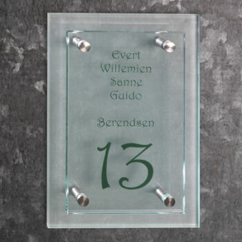 Glazen naambord E3 PlakHet