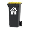 Container Kliko sticker PMD Huis met huisnummer 4 stormit container huis plastic