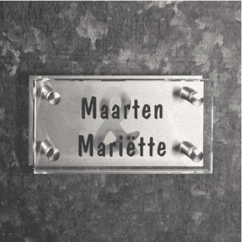 Glazen naambord van helder glas G3 PlakHet