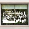 Halloween raamdecoratie set met pompoenen, heksen, spookjes en een kasteel