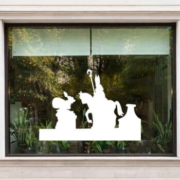 Raamsticker Sinterklaas en Piet PlakHet