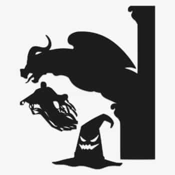 Halloween Draak met hoed PlakHet