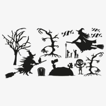 Halloween heksen en bomen PlakHet