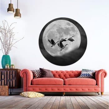 Muurcirkel ganzen zwart-wit