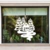 Raamsticker Kerst | Huisje met bomen 21 Huisje met bomen