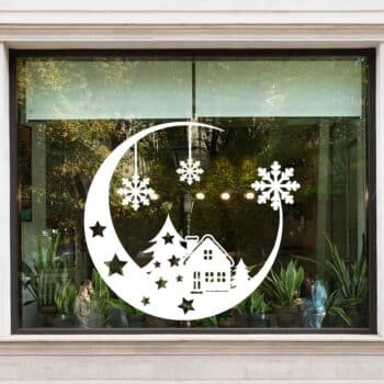 Raamsticker Kerst Halve maan | Plak het