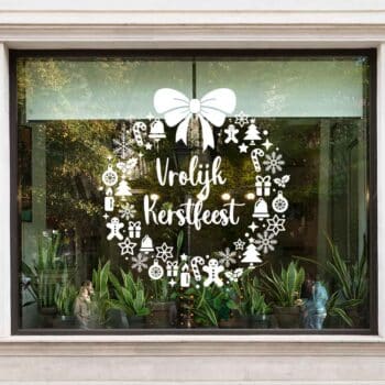 Vrolijk kerstfeest kerstkrans met strik