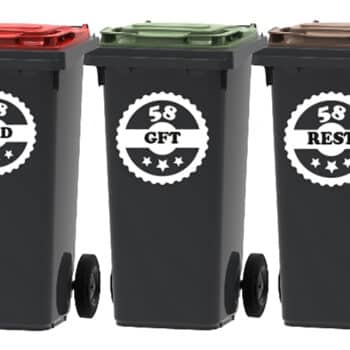 3 Container Kliko stickers met stempel