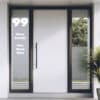 Voordeur of raamsticker huisnummer en namen