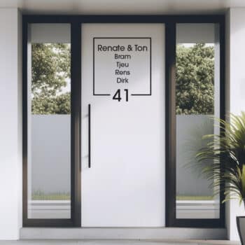 Voordeur of raamsticker eenvoudig vierkant