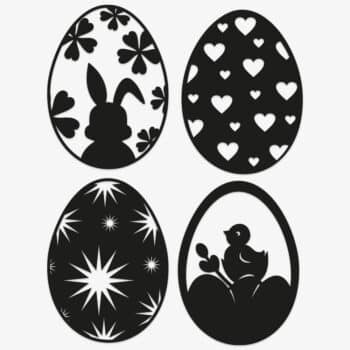 4 paaseieren raamsticker PlakHet