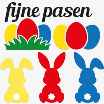 3 Paashazen met paaseieren raamsticker PlakHet