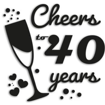 raamsticker cheers to 40 years