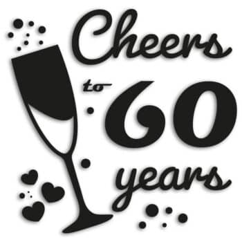 raamsticker cheers to 60 years
