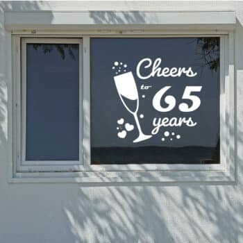 raamsticker cheers to 65 years