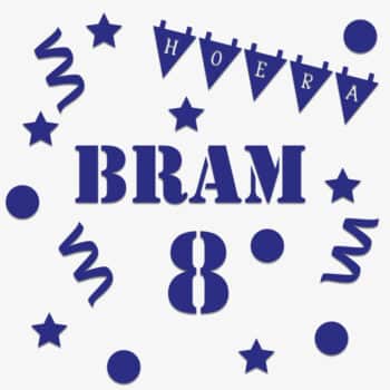 verjaardag raamsticker Bram PlakHet