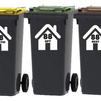 3 kliko stickers huisje met huisnummer