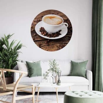 a coffee cup on a wall