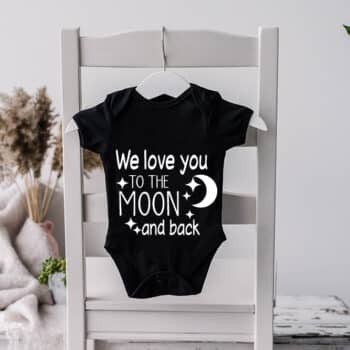 ROMPER We love you to the moon and back PlakHet