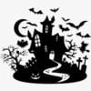 Griezelhuis Halloween PlakHet