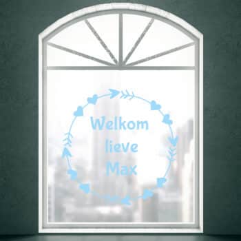 Geboorte raamsticker cirkels en hartjes PlakHet