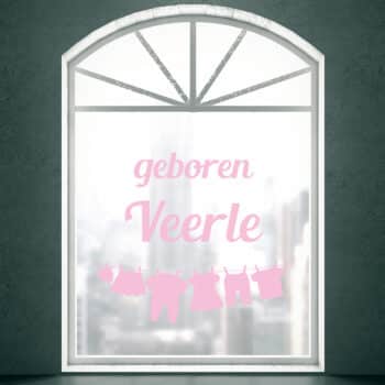 Geboorte raamsticker waslijn meisje PlakHet