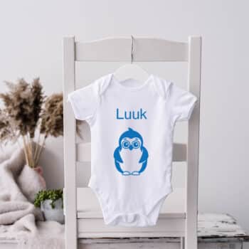 ROMPER Pinquin met naam PlakHet