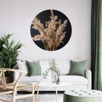 Muurcirkel Pampas zwart