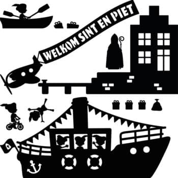 Raamsticker Intocht Sint en piet