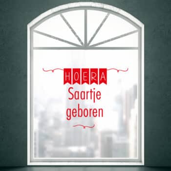 Geboorte raamsticker vlaggetjes PlakHet