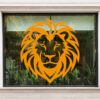 EK WK voetbal Raamsticker Leeuw 4 a lion head on a window