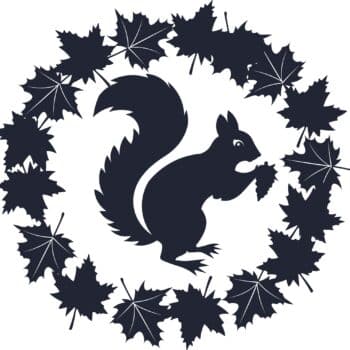 Herfstbladeren met eekhoorn