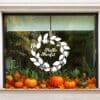 Herbruikbare raamsticker herfst – Hallo Herfst bladerenkrans