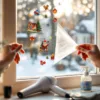Hoe verwijder je sinterklaas raamstickers zonder sporen? 1 Handen verwijderen voorzichtig Sinterklaas raamsticker van glas zonder residu, föhn en reiniger op vensterbank