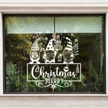 Raamsticker Kerst Gnome Merry Christmas