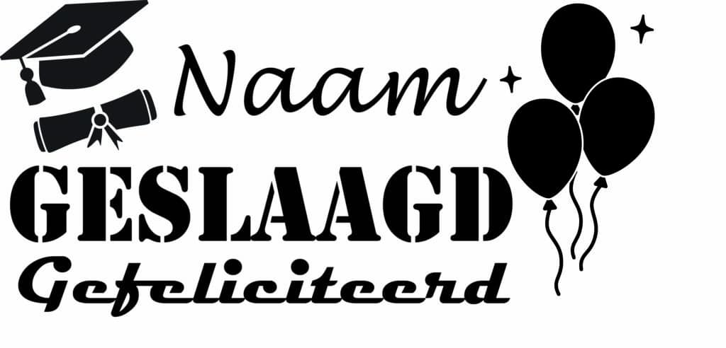 Wat zijn creatieve alternatieven voor standaard geslaagd versiering 1 Creatieve geslaagd versiering: geslaagd gefeliciteerd raamsticker met naam
