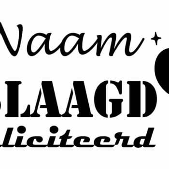 Geslaagd gefeliciteerd naam 1