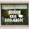 Geslaagd raamsticker naam groot