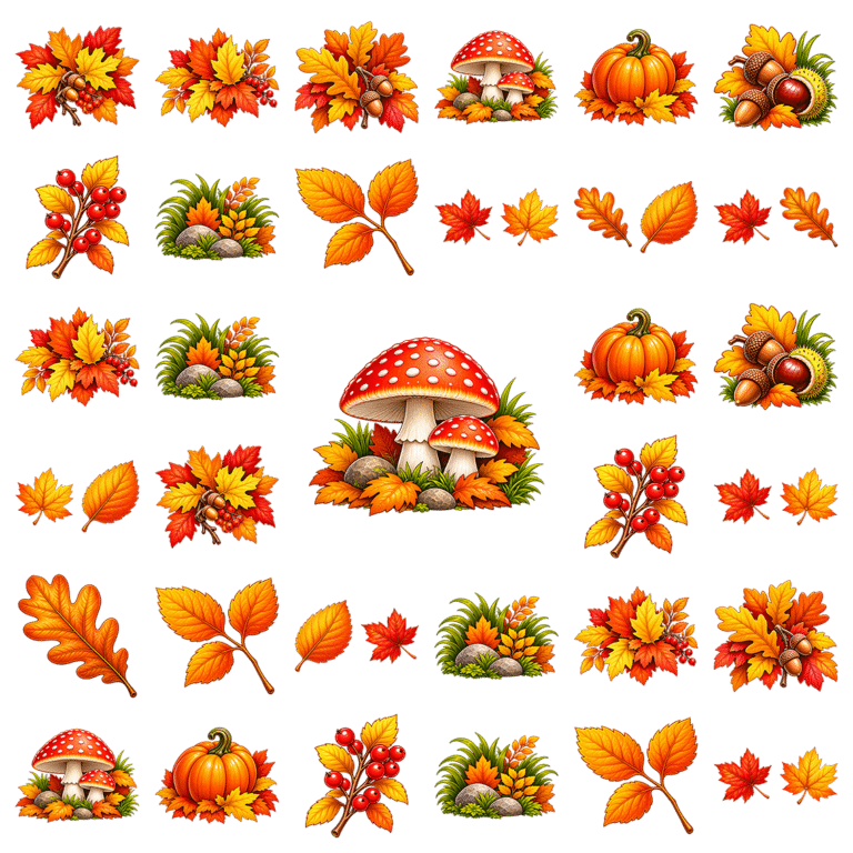 Herbruikbare raamstickers Herfst - Seizoensraam