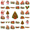 Herbruikbare raamstickers kerst met versierde kerstboom, Kerstman, sneeuwpoppen, guirlandes en bosdieren met kerstmuts