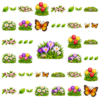 Herbruikbare raamstickers lente met krokussen, tulpen, madeliefjes, bloesemtakjes, vlinders en bijtjes
